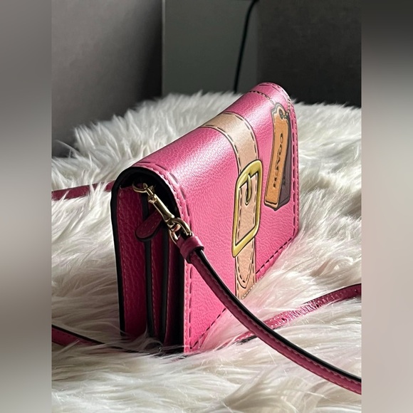 CH181 - Coach Anna Foldover Clutch Crossbody with Trompe L'oeil Print - Picture 2 of 12